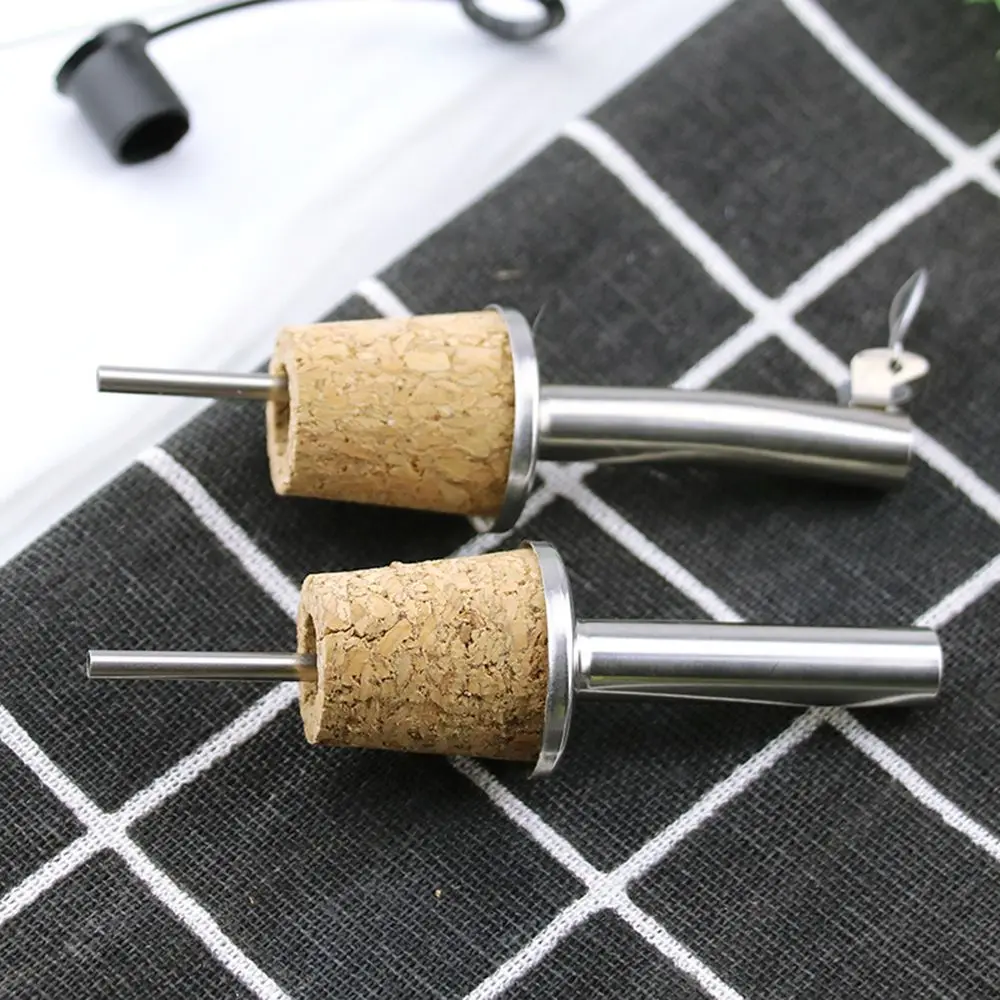 1/3PCS Wooden Bottle Stopper Cork Red Wine Pourer Oil Beer Bottle Stopper Plug With Cover Kitchen