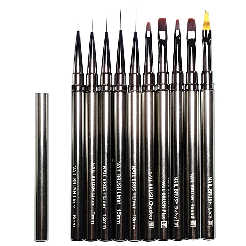 네일 아트 브러쉬 네일 파인 라이너 페인팅 프렌치 스트라이핑 네일 아트 브러쉬 UV 젤 매니큐어 드로잉 네일 아트 도구