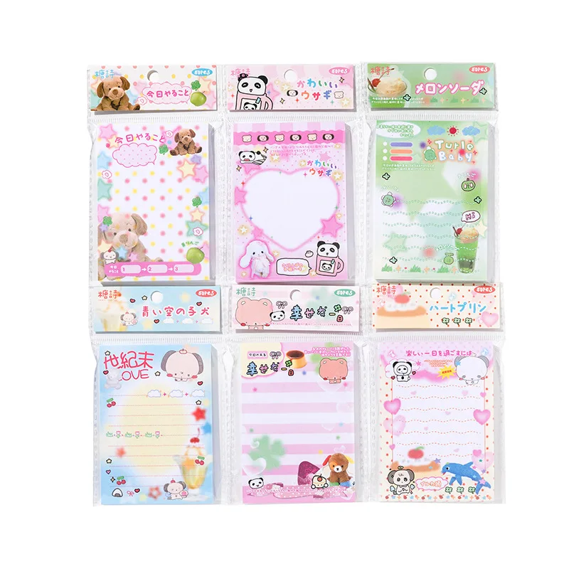 50 Sheets Cute Japanese Retro Memo Pads Kawaii Message Paper Journal DIY Base Material Non Sticky Notes School Stationery