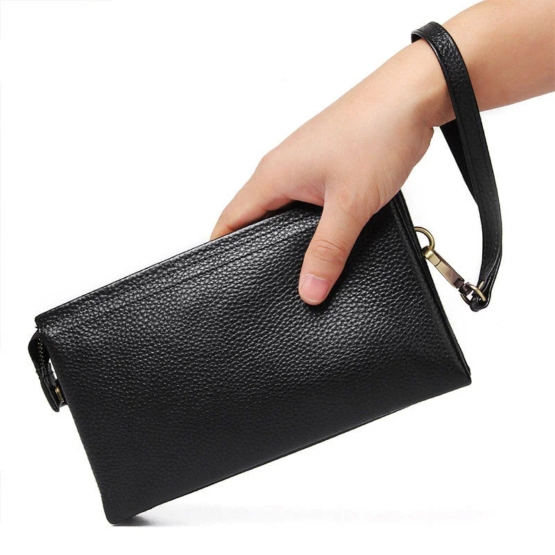 Newsbirds Casual Fashion Men's Clutch Bag Big Hand Wallet Of Man Male Business Purse Wallet Long Style Leather Wallets