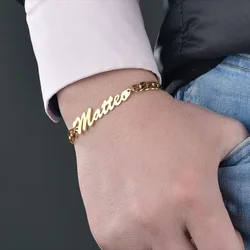 New Custom Name Charm Bracelet for Women Personalized Stainless Steel Cuban Bracelet Jewelry Accessories Boyfriend Couple Gift