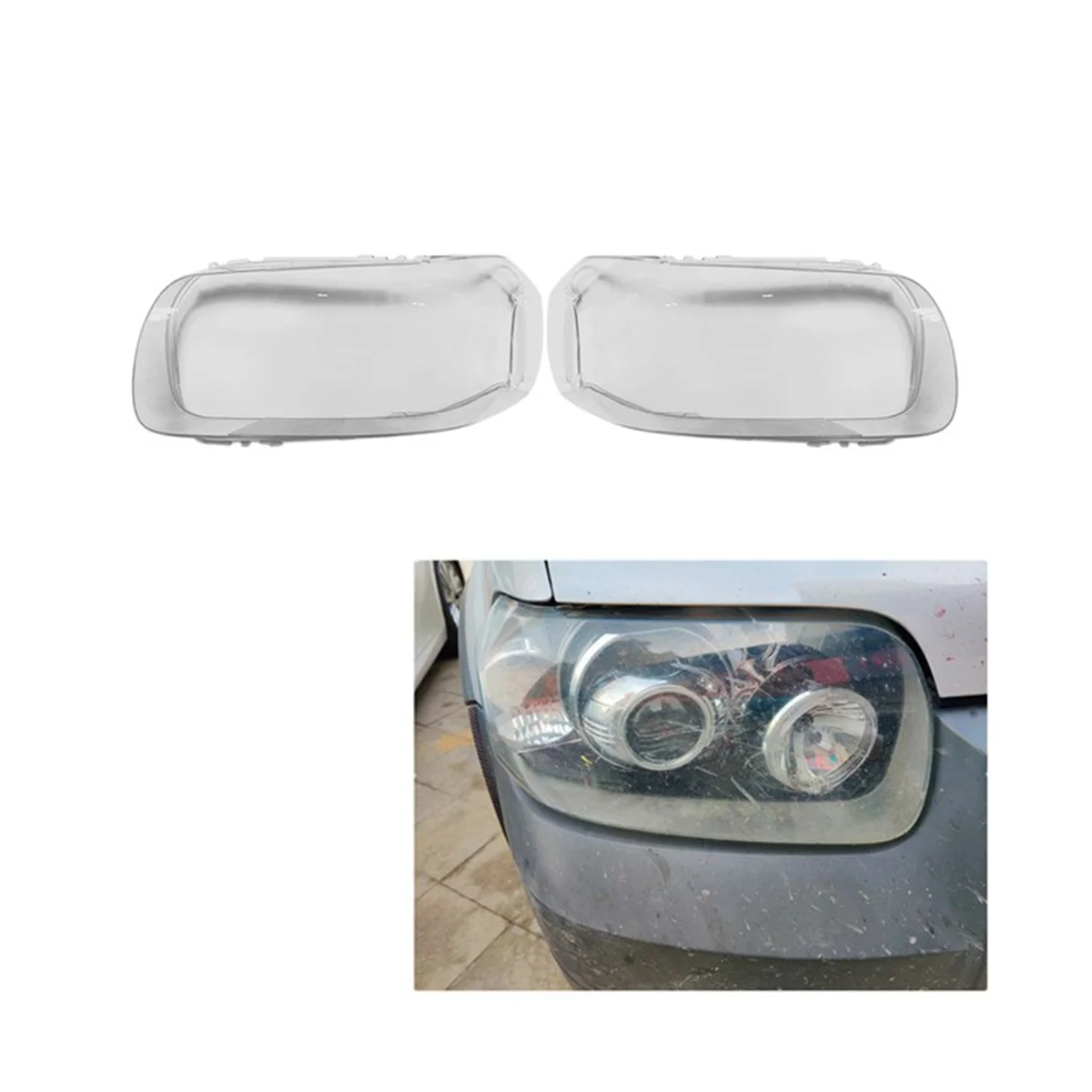 Car Right Headlight Shell Lamp Shade Transparent Lens Cover Headlight Cover for Ford Kuga 2005 2006 2007