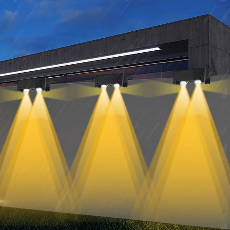 

Светодиодный солнечный светильник для улицы, сада, квадратный настенный светильник, уличный водонепроницаемый светильник для двора, сада, забора, освещение для украшения стен