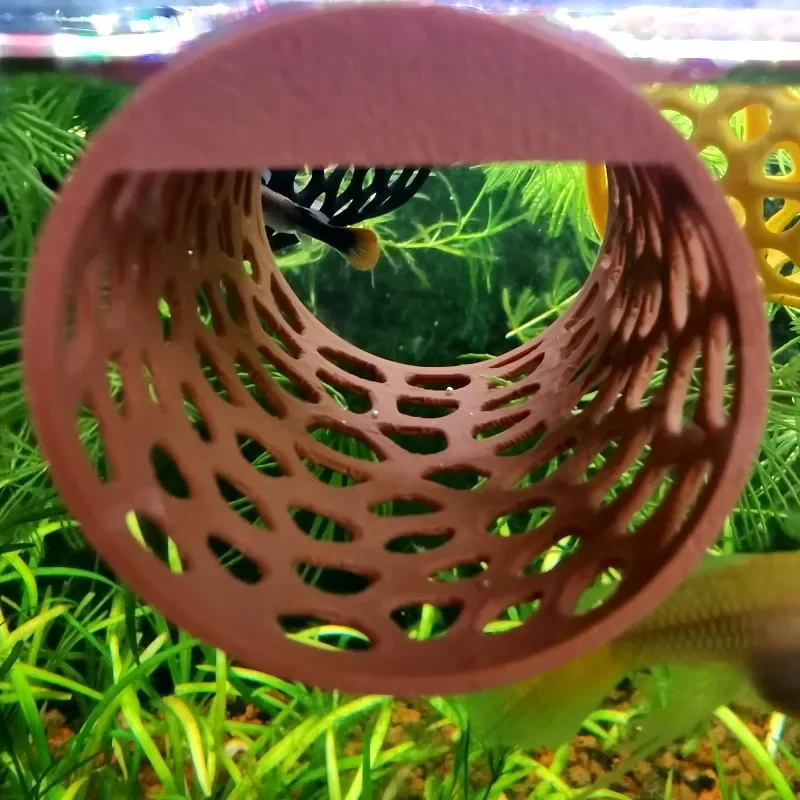 ديكور حوض السمك مطبوع ثلاثي الأبعاد، سرير عائم على شكل سمكة، بيت الروبيان، منطقة استراحة ومأوى مخبأ لبيتا والحيوانات الأليفة المائية الصغيرة