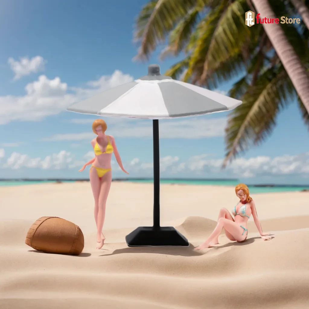 

Miniature 1/87 1/64 1/43 1/24 1/18 Sun Umbrella Model Figure Summer Beach Scene Figurine Sand Table Photography Prop Crafts