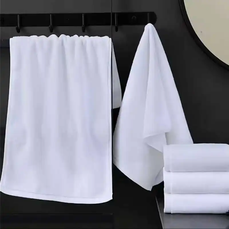 

100% Cotton Quality White Bath Towels 35x75cm Thick Heavy Terry Towels for Sport Travel Gym Hand Washcloths Skin Friendly