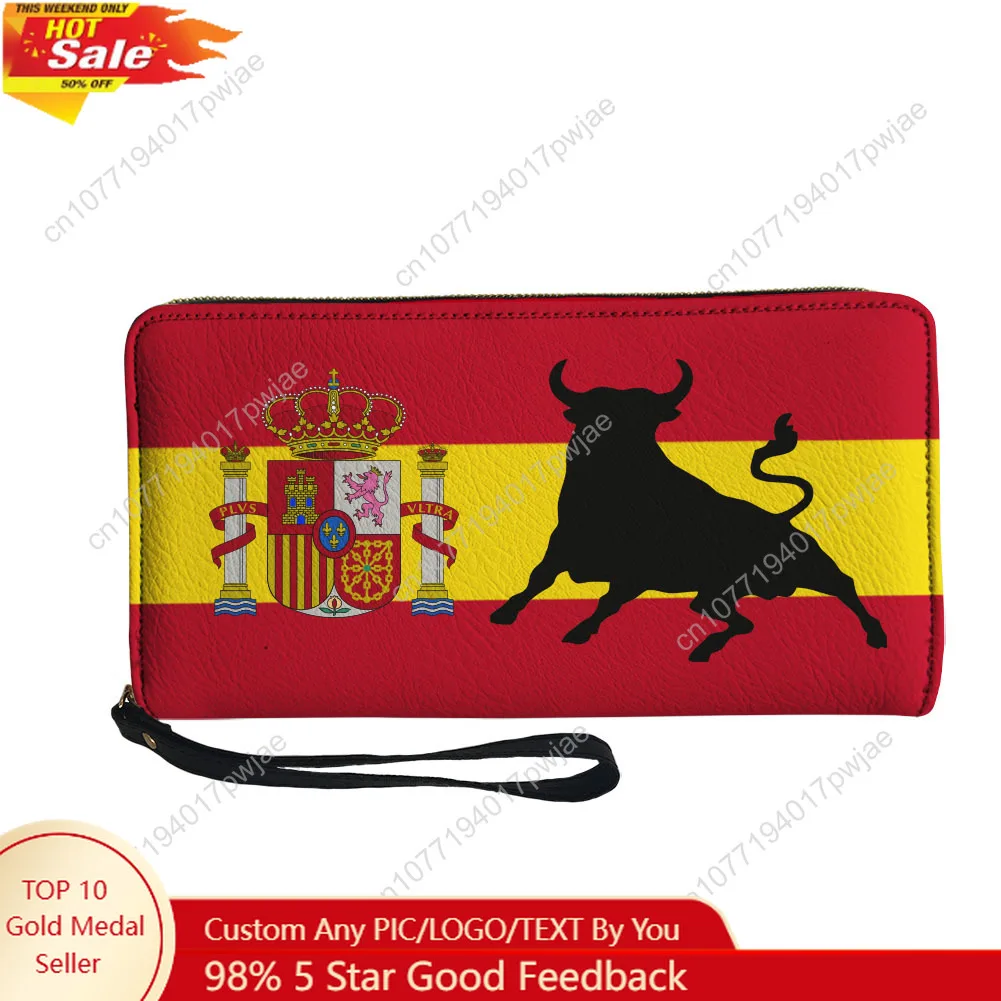 

Spanish Bullfighting Graphic Custom Wallet Purse Sprunki Mens Womens Zipper Long Wallets Double Print Portable Wallet Gift Bag