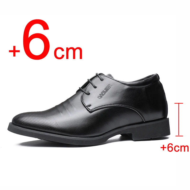 

Men's Elevator Shoes Height Increase 6cm Business Dress Leather Shoes Trend Men Inner Height Bridegroom's Wedding Shoes For Man