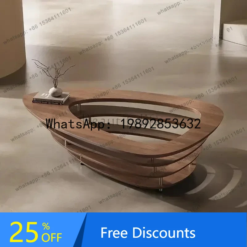 

Минималистичный журнальный столик специальной формы в среднем и древнем стиле, креативный светильник, роскошный, элитный, для гостиной, простой