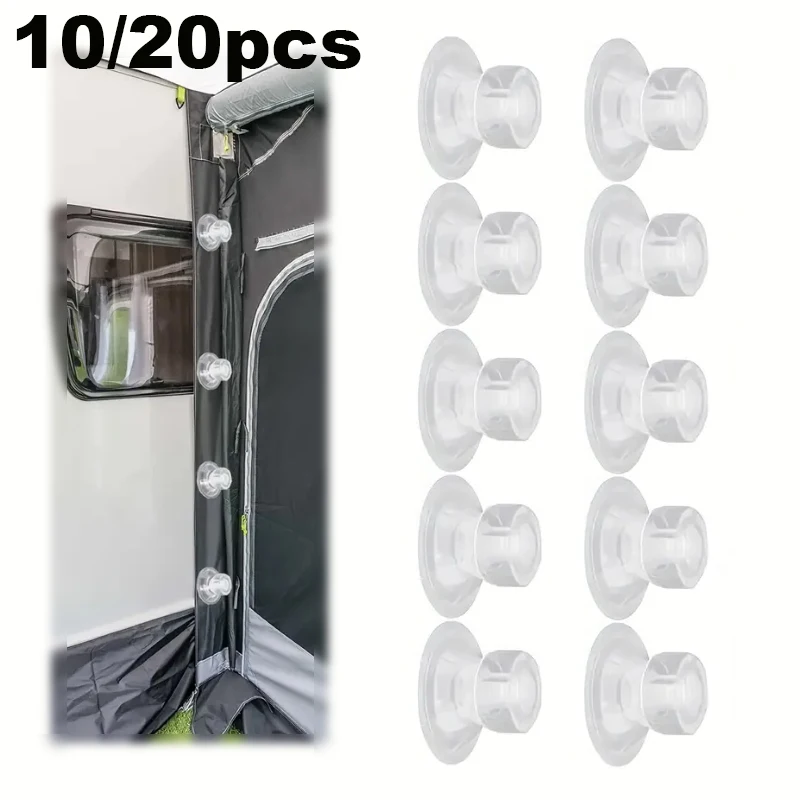 

10/20PCS 45mm Clear Caravan Strong Suction Cup Hooks Kit Round Washers For RV Camping Tent Awning Suction Hooks RV Accessories