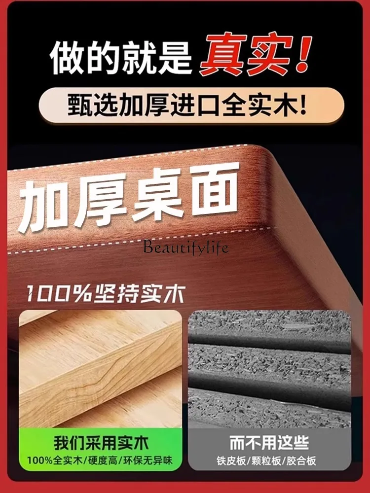 طاولة طعام من الخشب الصلب، طاولة مستطيلة لغرفة المعيشة من خشب الشمع الأبيض #2