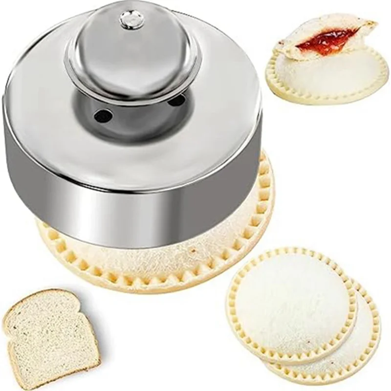 2Pcs 304 Stainless Steel Sandwich Cutter, Peanut/Butter Sandwich Cutter and Sealer for DIY Kids Lunch Sandwiches