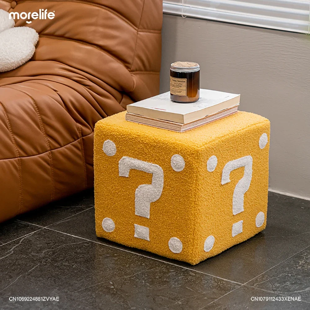 Creative Square Doorstep Instagram Style Coffee Table Footstool Shoe Changing Stool Modern Question Sofa Low Stool Furniture F08
