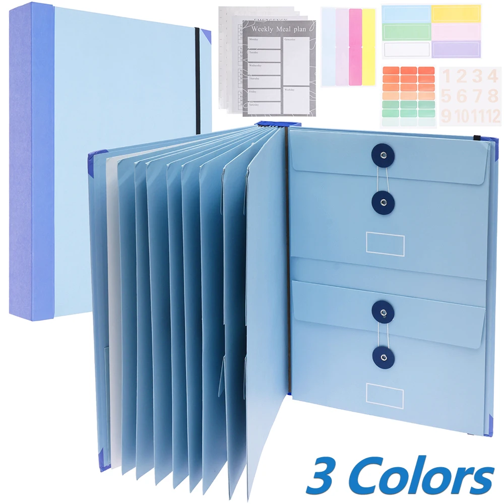 

Document Binder Portable File Organizer with Multiple Pockets Office Storage Materials File Bag for Important Documents Bills