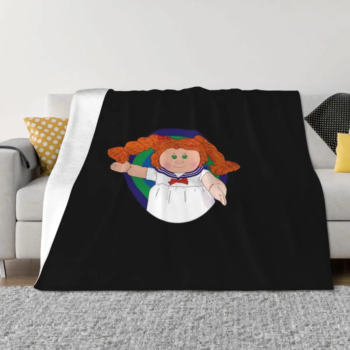 

Marine Cabbage Patch Throw Blanket for winter Cute Plaid Luxury Brand Quilt Blankets