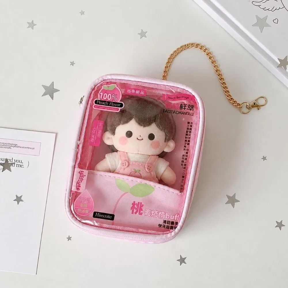 Polka Dot PVC 10CM Doll Outing Bag Dustproof Clear Doll Ita-bag Portable Transparent Dolls Bag Small Item Bag