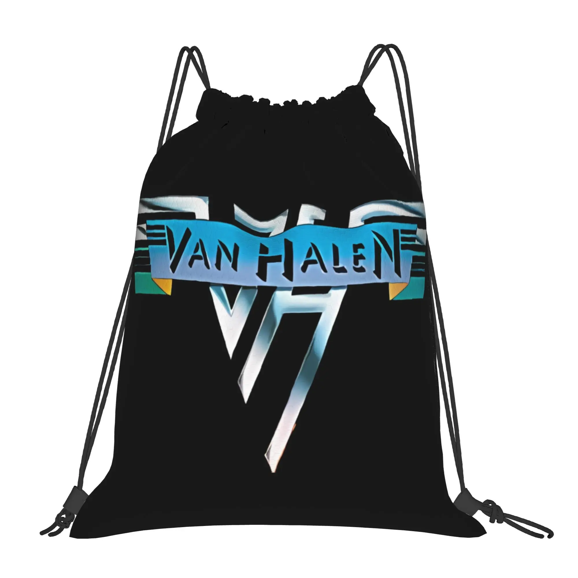 80’S Music 90'S Band Van Halen Portable Hiking Drawstring Bags Riding Backpack gym bag Storage Backpacks