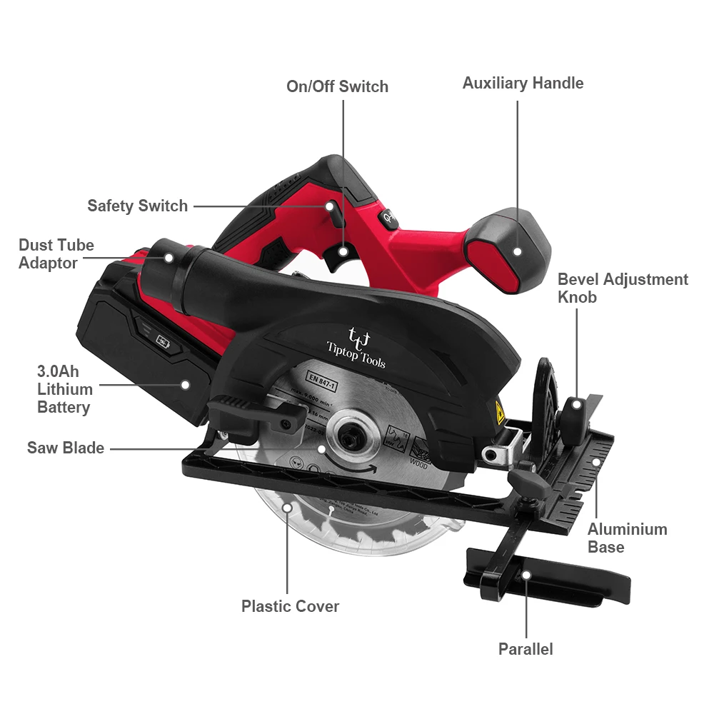 Lithium Battery Power Tool 165mm Portable Cordless Electric Circular Saw Wholesale Cheap Price 18v 20v Null Wood  3kg 50/60hz