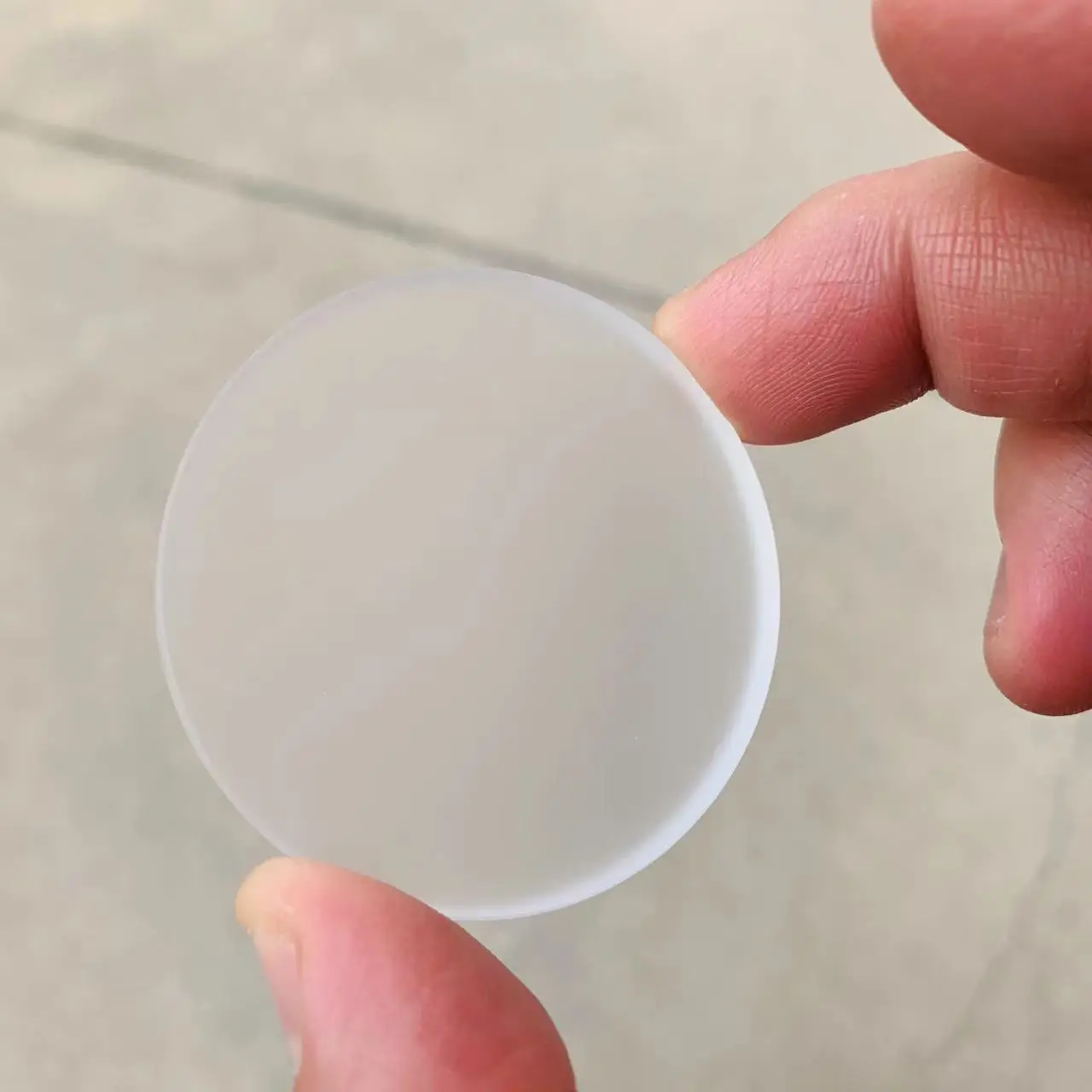 Una superficie pulidora otra escarchado 50mm redondo 5mm espesor vidrio óptico de ventana de borosilicato
