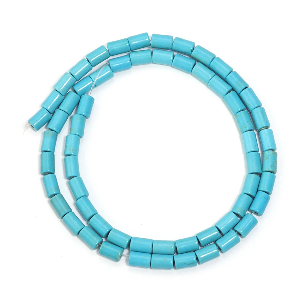 Natuurlijke Turkoois Stenen Kralen Blauw Wit Cilinder Buisvorm Losse Spacer Kralen Voor Sieraden Maken DIY Armbanden Accessoires