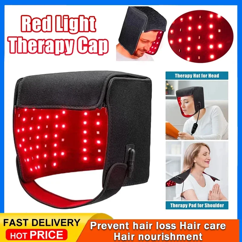 

Red Light Hats for Hair Regrowth Infrared Light Cap Thinning Anti Hair Loss Anxiety Stress Reduce Migraine Scalp Relax Massager