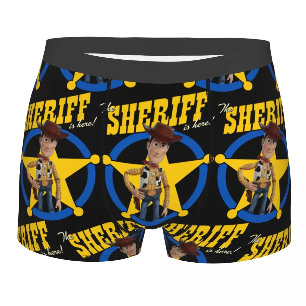 Funny Boxer Toy Story 4 Woody The Sheriff Is Here Shorts Panties Briefs Man Long Underwear Polyester Underpants Homme Plus Size