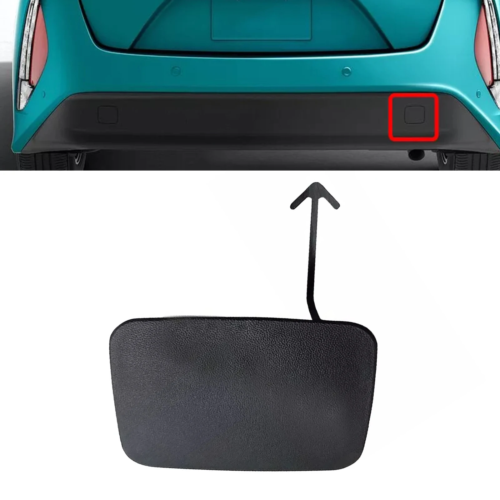 Car Rear Right Bumper Tow Eye Hook Cap Cover Trailer Cover Under Rear Bumper For Toyota For Prius Prime 2017-2021 Accessories