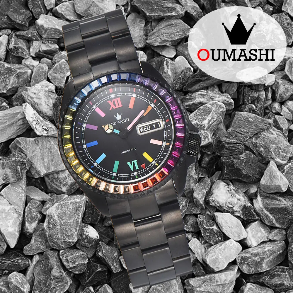 OUMASHI New Men's Luxury Automatic Mechanical Watch SKX007 NH36 Men's Watch NH35 Watch Movement Stainless Steel Waterproof Watch