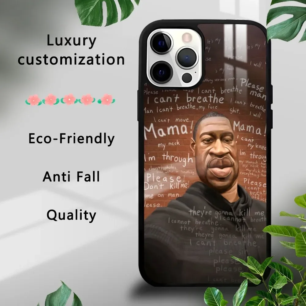 G-George F-Floyd I Cant Breathe Phone Case For IPhone 16 15 14 13 12 11 Pro Xs Max Mini Plus Celulares Hard Funda