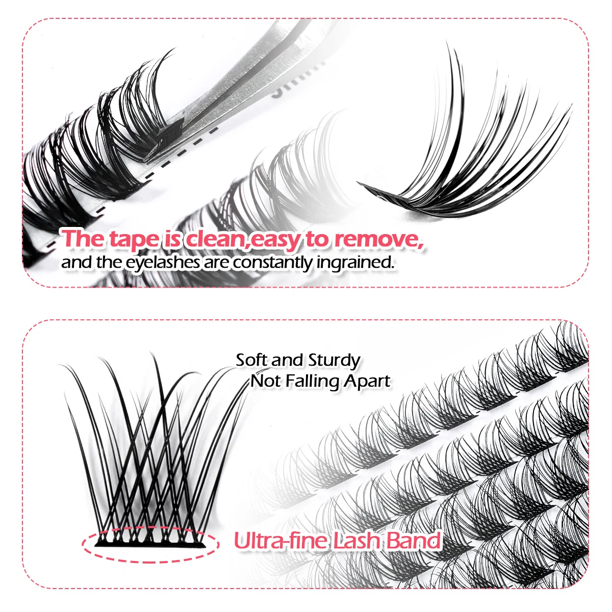 ARISON 5 Rows 100PCS Cluster Lashes Diy False Eyelashes Natural Look Handmade Makeup Tools