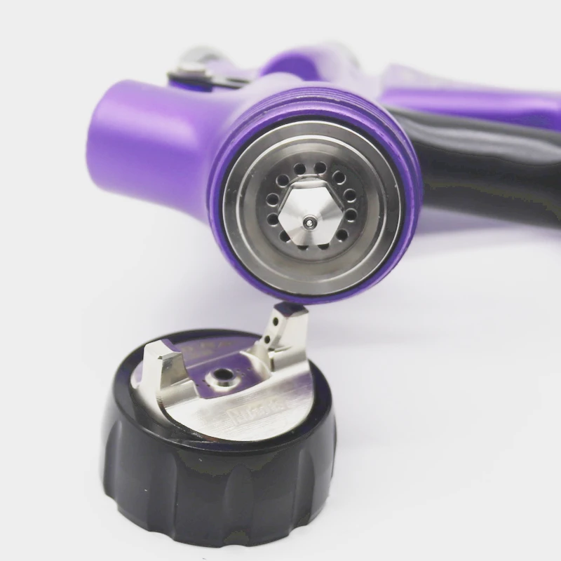 Kit Pistola A Spruzzo HVLP Alimentazione A Gravità 1,3mm Con Manometro E Tazza 600cc - Per Vernici Auto, Mobili, Primer E Ritocchi