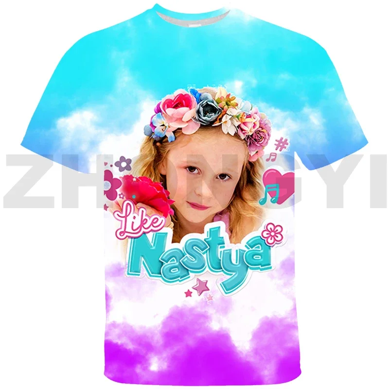 3D Print Hot Russia Like Nastya T-shirt Kids Girls Daily Casual Short Sleeve Anime Clothing Plus Size Harajuku Shirt for Women