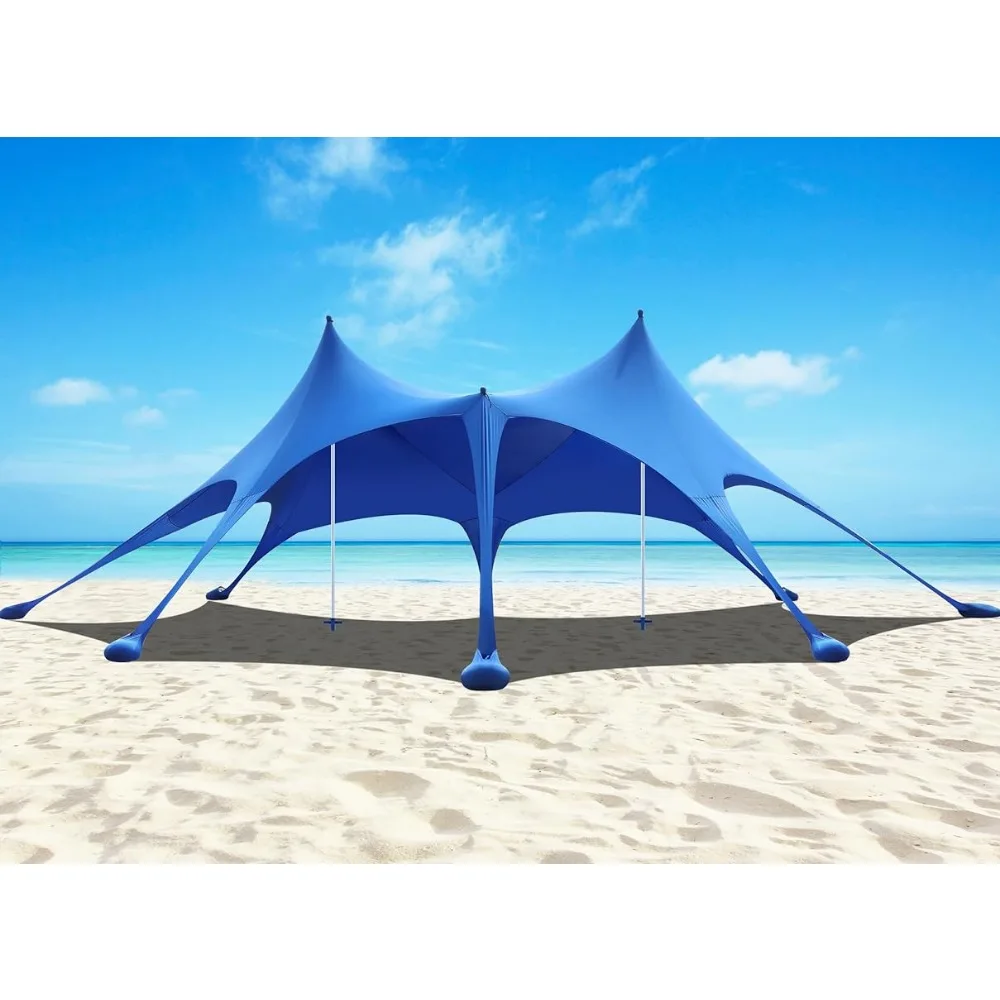 

Beach Tent Pergola Fishing Backyard Fun or Picnics Sand Shovels Shade Canopy for Trips Ground Pegs & Stability Poles Garden Home