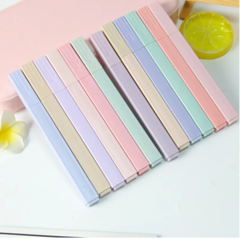 6-teiliges Set Pastellfarbene Textmarker Kawaii Ästhetische Markierungsstifte für Notizen in Schule, Büro, DIY-Journal, Schreibwaren