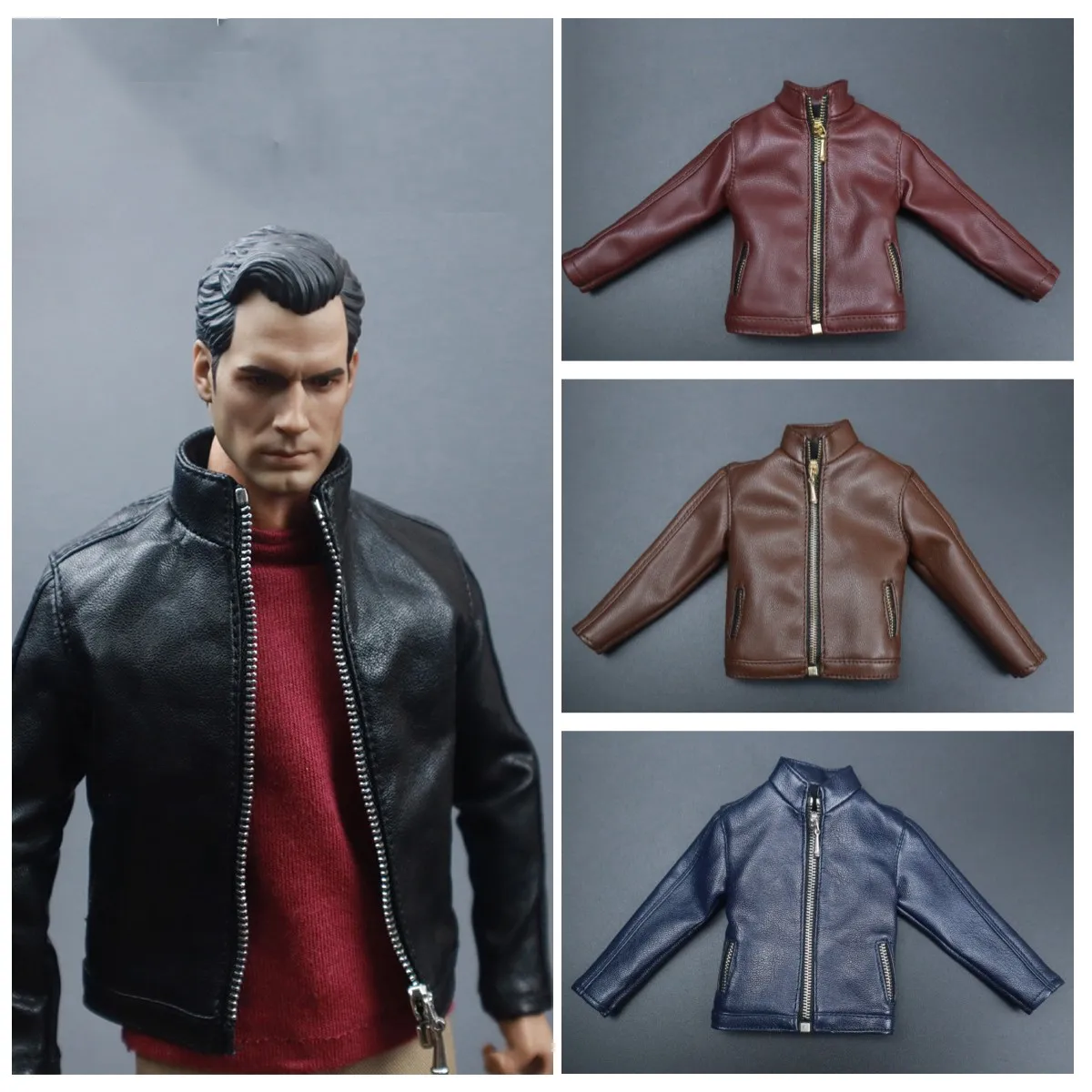 

1/6 Male Solider Casual Jackets Faux Leather Coats Tops Clothes Fit 12" Action Figure Body Dolls