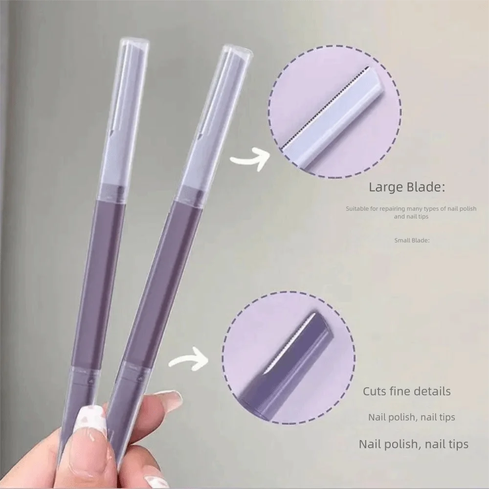 Recortador de cejas de doble cabeza, microenfoque con red protectora, maquinilla de afeitar para cejas, Kit de herramientas de maquillaje, 1/2 Uds.