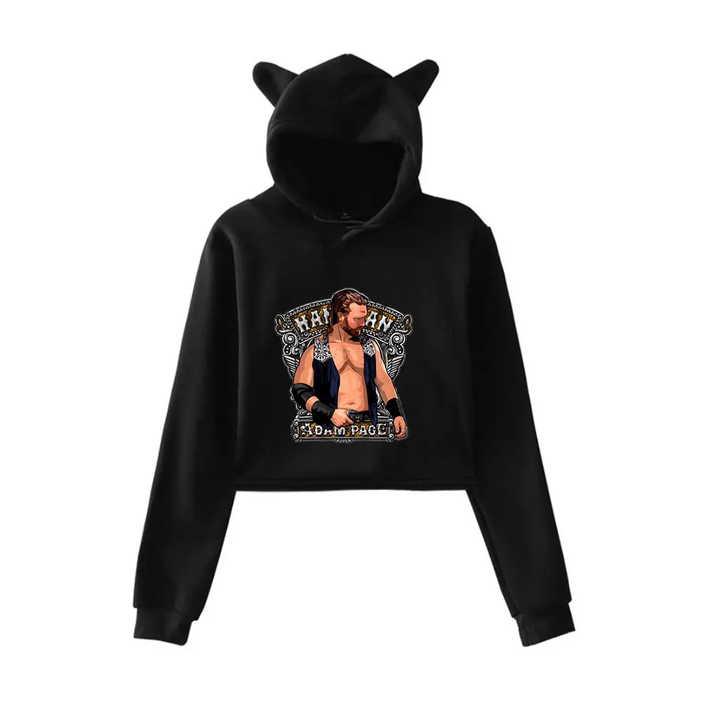 Hangman Page Merch Vintage 90s ملابس الشارع الشهير شعار هوديي هوديس بلوزات للفتيات القط الأذن المحاصيل موضة الرياضة البلوز #5