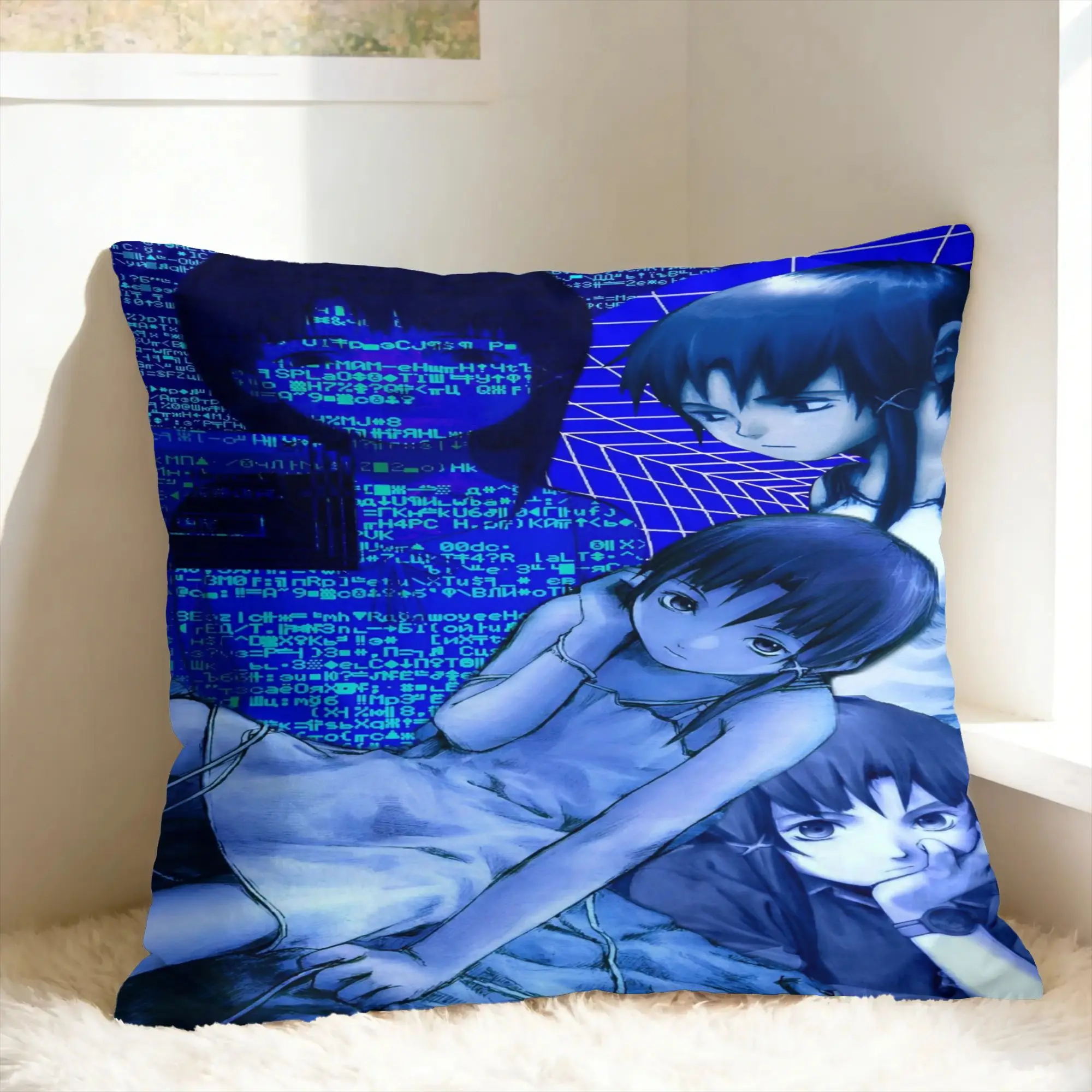 Anime Serial Experiments Lain Pillow Case  Custom Pillow Cover Morden Pillowcases For Couch Sofa Bedroom