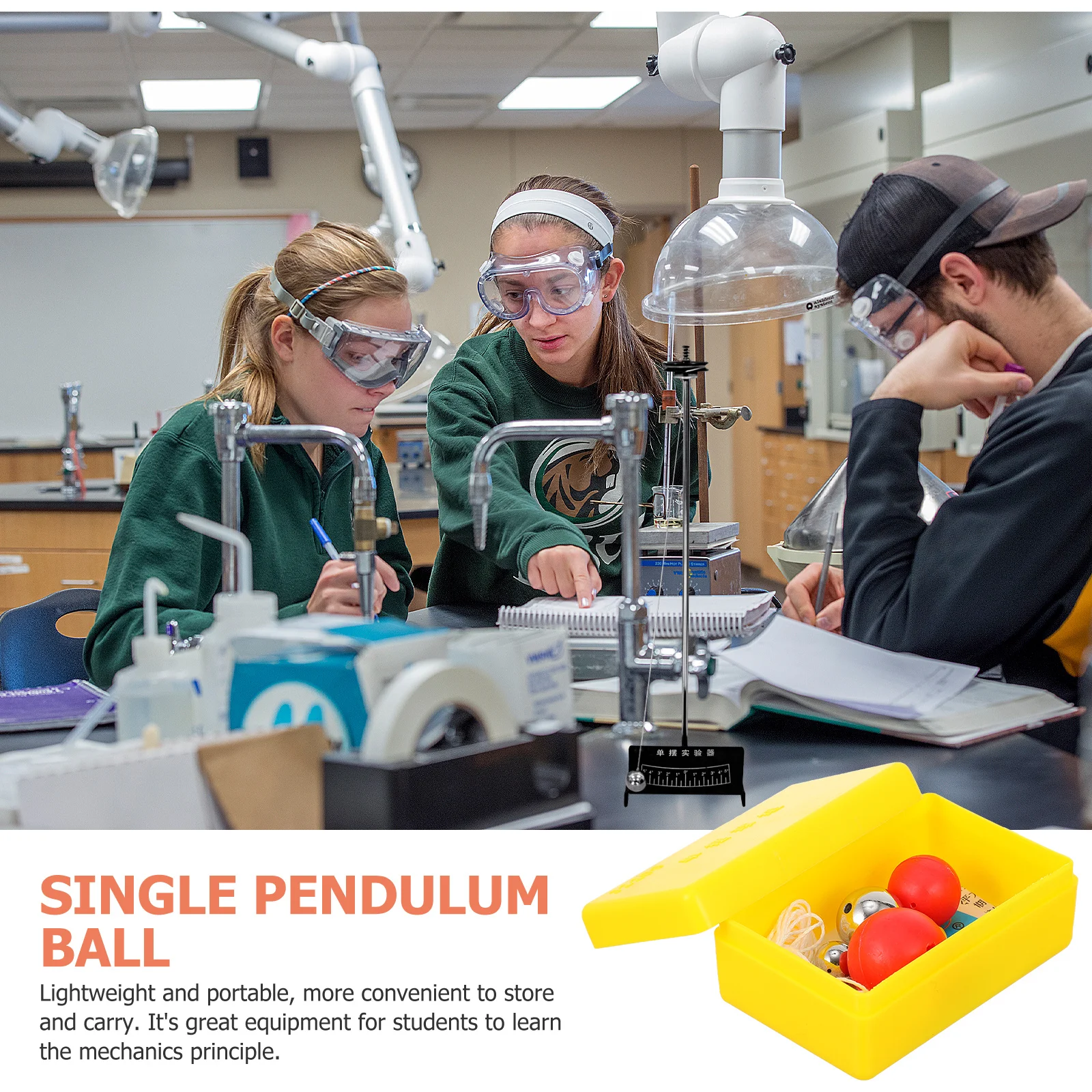 

1Set Single Pendulum Ball Group Plastic Portable Physics Teaching Device for Mechanics Principle Experiment Equipment