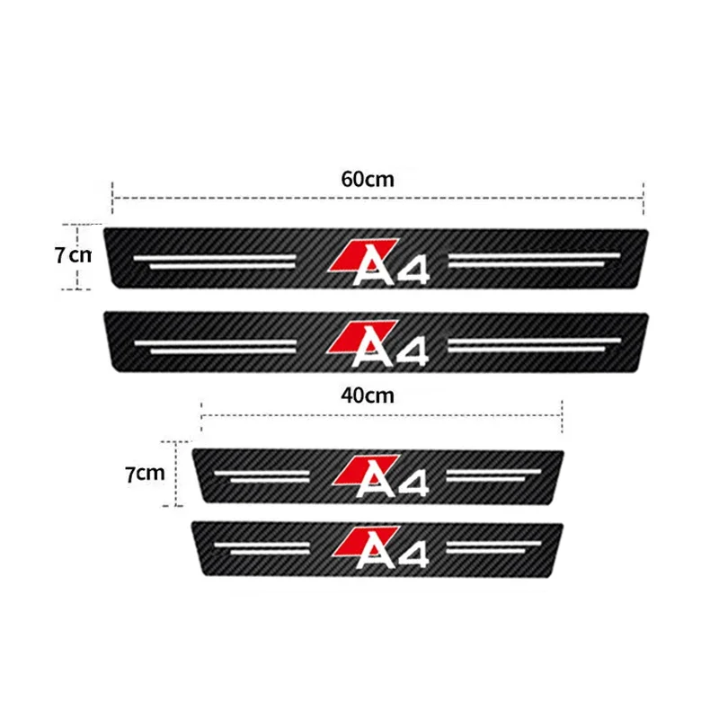 Car Trunk Door Threshold Decals for Audi A4 Carbon Fiber Rear Sill Anti Scratch Stickers Protective Film Strip Decoration