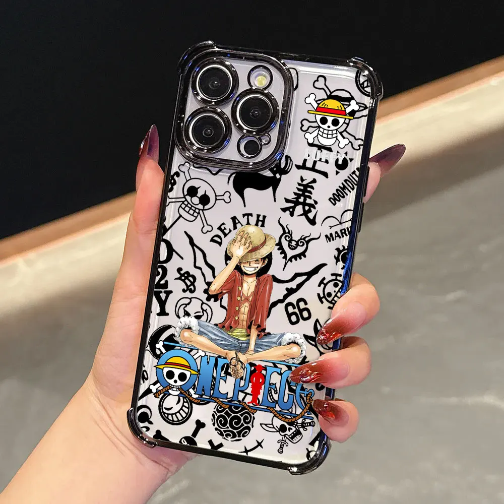 

Anime ZoroS LuffyS AceS Plating Phone Case For Huawei Honor X6d 600 x8d X7d Magic7 Play10 400 X9d X6c Pro Lite 4G 5G Anti Fall