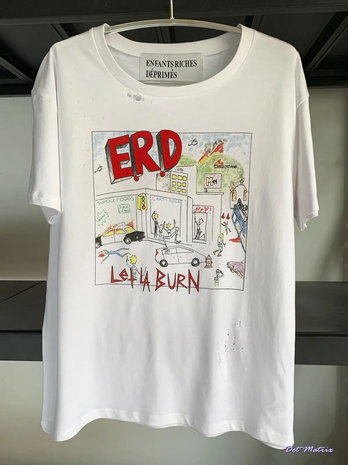 

Depred Rich Kids ERD LET LA BURN Punk High Street Silk Screen Pure Cotton ort Sve T-irt Youthful Summer Casual Wear