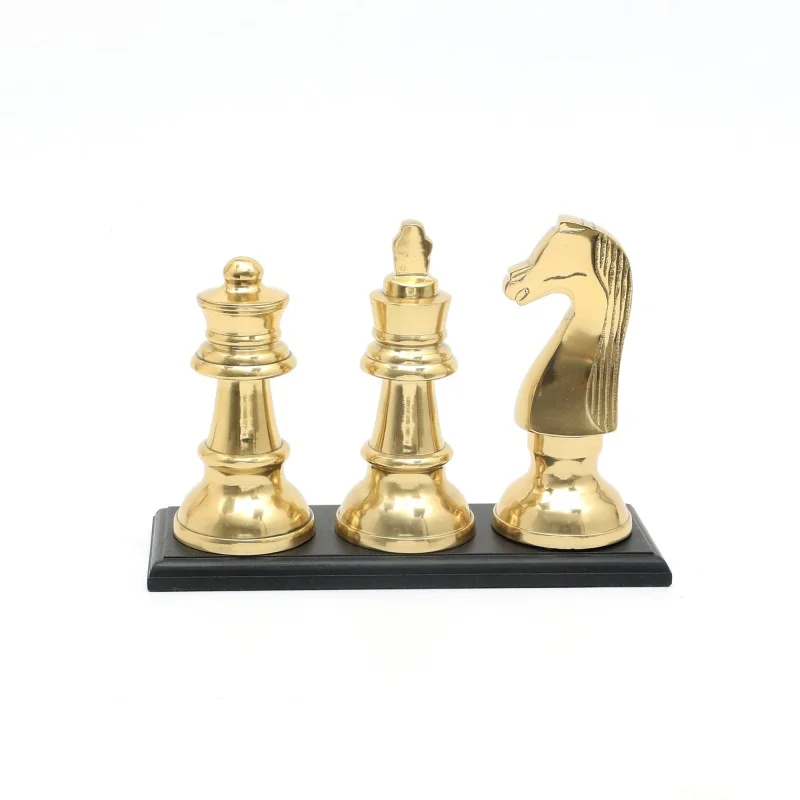 Decorative Aluminium Chess Piece on Base-Gold