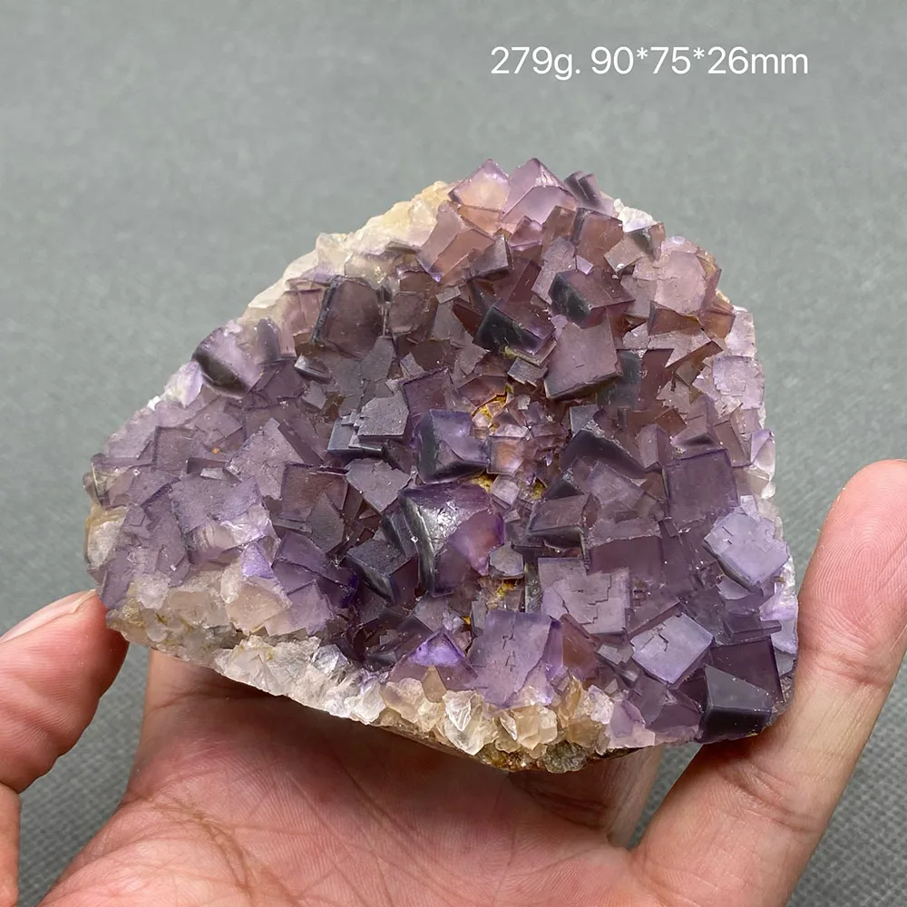 100% natural China Fujian purple fluorite raw stone mineral specimen healing crystal.