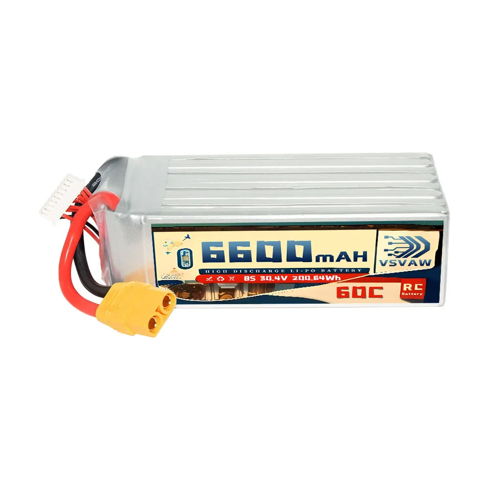 VSVAW 8S 30.4V HV Lipo Battery 6600mAh 60C Suitable for RC racing cars, speedboats, haul trucks, Buggy helicopters, drones