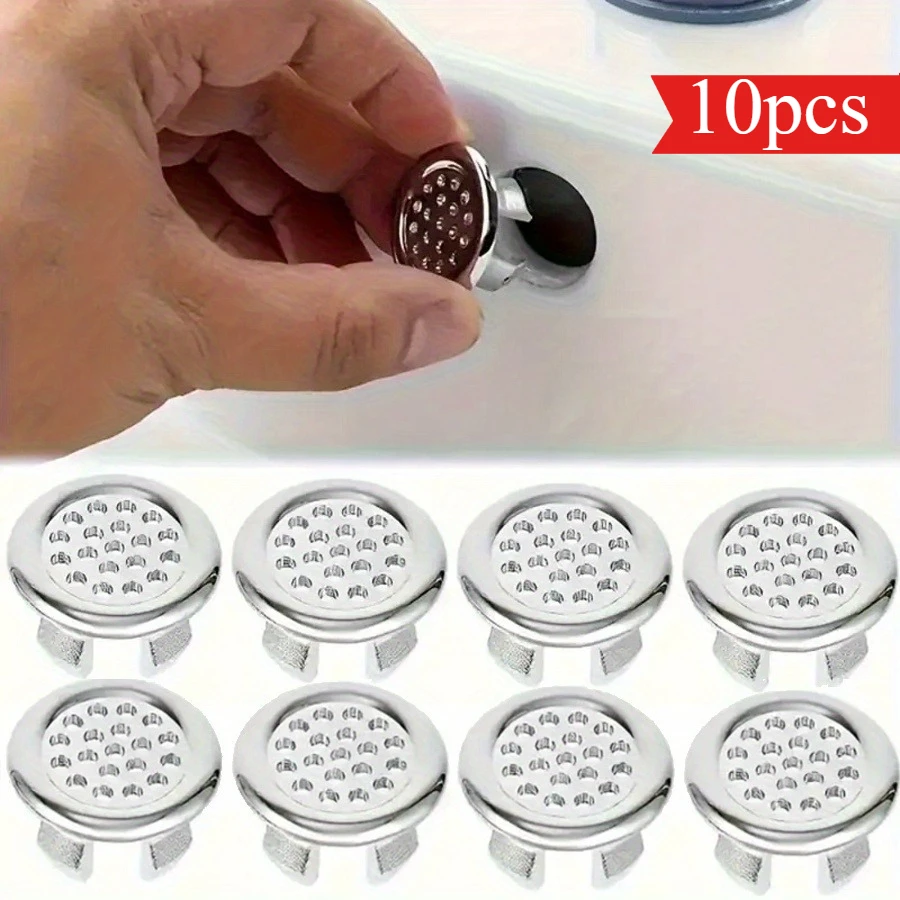 

10 шт. сливные крышки для раковины из нержавеющей стали, герметичные пробки для перелива для ванной комнаты и кухни, кухонная лицевая панель и аксессуары