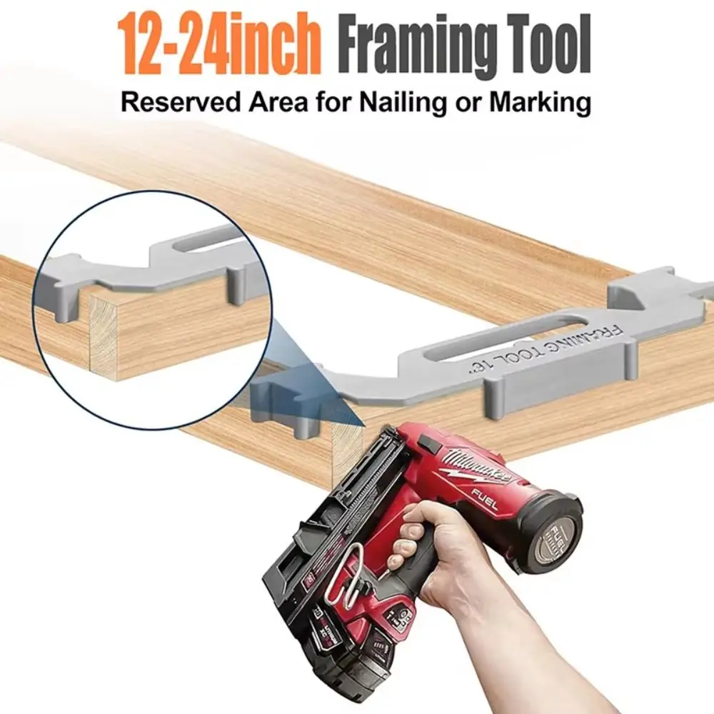 

Center Stud Layout Framing Spacing Positioning Jig 12-16 Inch Wall Accurate Measurement Wall Stud Framing Tool Aluminum Alloy