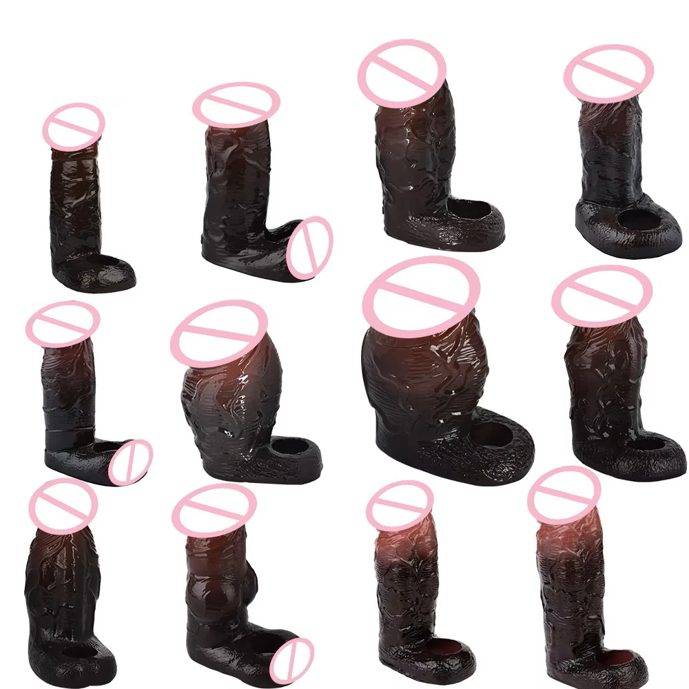 SXXY Adult Men Silicone Penis Sleeve насадка на член Open-Ended Hollow Dildo Realistic Dick Enlarger For Men Delay Ejaculation view 3