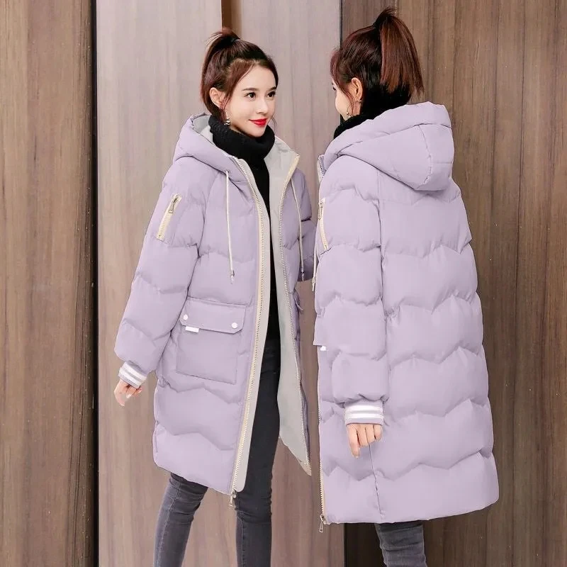 Women Winter Down Padded Jacket 2023 New Women Warm Thick Cotton Coat Korean Loose Hooded Parkas Female Outwear Winter Jacket