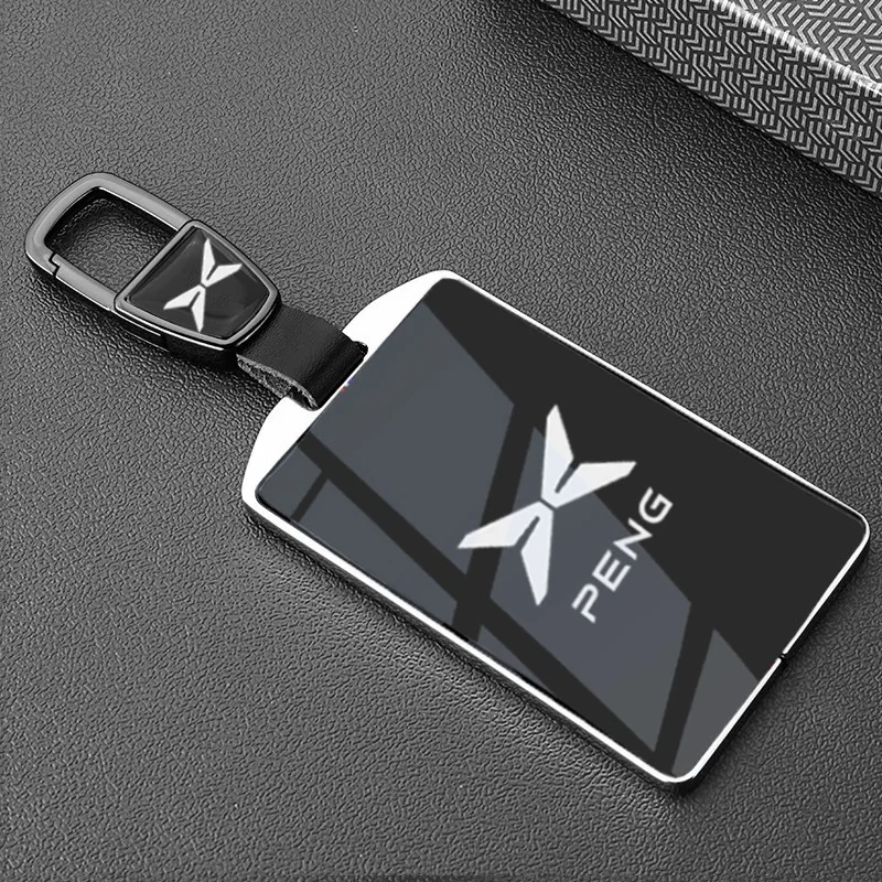 Auto-Schlüsselhülle aus Zinklegierung und TPU mit Kette für Xpeng Xiaopeng G6 G9 P7 P7I G3 G3I P5 – Innenraum-Schlüsselschutz-Zubehör